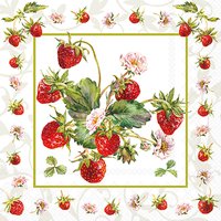 Servietten 25x25 cm - Fresh Strawberries