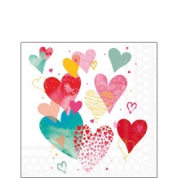 Servietten 25x25 cm - With Love White