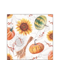 Servietten 25x25 cm - Pumpkins & Sunflowers 