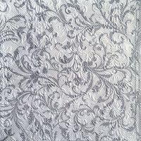 Servietten 33x33 cm - Elegance Damask White/Silver