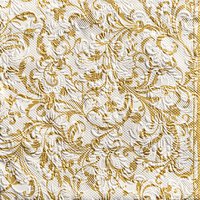 Servietten 33x33 cm - Elegance Damask White/Gold