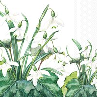 Servietten 33x33 cm - Snowdrops White