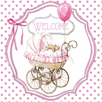 Servietten 33x33 cm - Welcome pink