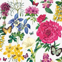 Servietten 33x33 cm - Botanical Florals White