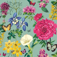 Servietten 33x33 cm - Botanical Florals Green