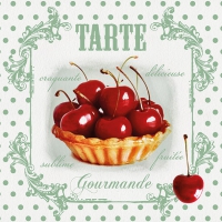 Servietten 33x33 cm - Tarte Red Cherries