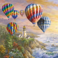 Servietten 33x33 cm - Hot Air Balloons
