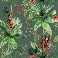Servietten 33x33 cm - Orangutan Green