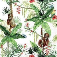 Servietten 33x33 cm - Orangutan White