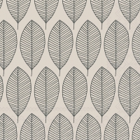 Servietten 33x33 cm - Oval Leaves Grey