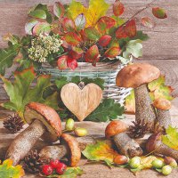 Servietten 33x33 cm - Wooden Heart