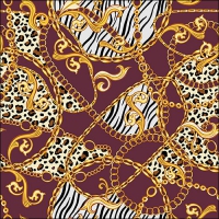 Servietten 33x33 cm - Golden Pattern Berry