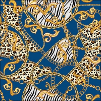 Servietten 33x33 cm - Golden Pattern Blue