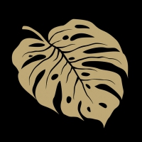 Servietten 33x33 cm - Monstera Gold/Black