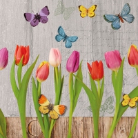 Servietten 33x33 cm - Spring Collage Grey