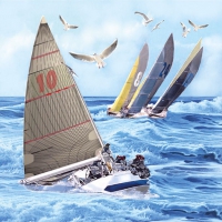 Servietten 33x33 cm - Sailboats