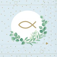 Servietten 33x33 cm - Communion Branch  Blue