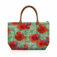 Handtasche - Painted Poppies Green
