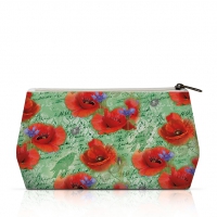 Kosmetiktasche - Painted Poppies Green