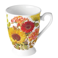 Porzellan-Tasse - Sunny Flowers Cream Porzellan-Tasse - Sunny Flowers Cream