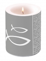 Dekorkerze - Glaube Fisch Silver