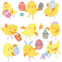 Servietten 25x25 cm - Easter Chicks White