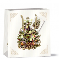 Geschenktasche 22x13x25 cm - X-Mas Tree Cream