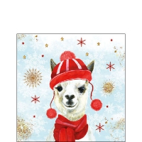 Servietten 25x25 cm - Winter Lama 