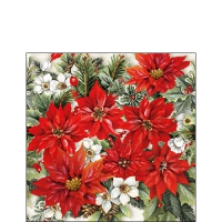 Servietten 25x25 cm - Poinsettia All Over