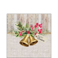 Servietten 25x25 cm - Christmas Bells