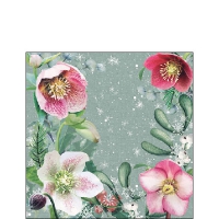 Servietten 25x25 cm - Helleborus Orientalis Green 