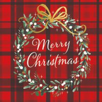 Servietten 25x25 cm - Christmas Plaid Red 