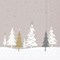 Servietten 25x25 cm - Midnight Trees Grey 