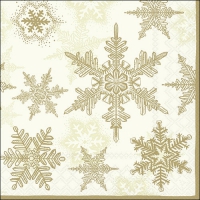 Servietten 33x33 cm - Snow Crystals Cream/Gold