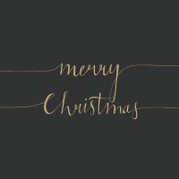 Servietten 33x33 cm - Christmas Note Black/Gold