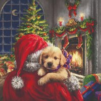 Servietten 33x33 cm - Puppy At Fire