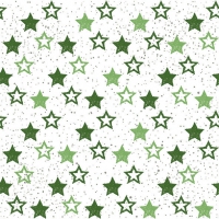 Servietten 33x33 cm - Stars All Over Green