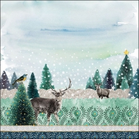 Servietten 33x33 cm - Deer Winterscene