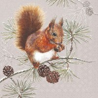 Servietten 33x33 cm - Squirrel In Winter