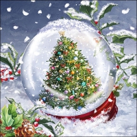 Servietten 33x33 cm - Tree In Snowglobe