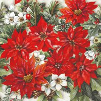 Servietten 33x33 cm - Poinsettia All Over