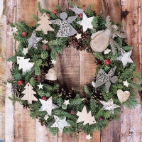 Servietten 33x33 cm - X-Mas Wreath