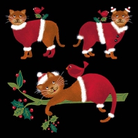 Servietten 33x33 cm - Dressed Cats Black