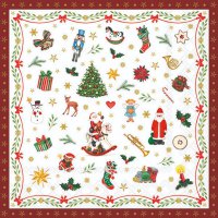 Servietten 33x33 cm - Ornaments All Over Red