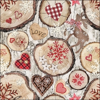 Servietten 33x33 cm - Wooden Discs