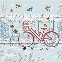 Servietten 33x33 cm - Snowy Bicycle