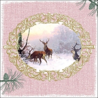 Servietten 33x33 cm - Elegant Deers Rose