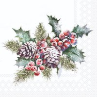 Servietten 33x33 cm - Holly And Berries 