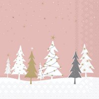 Servietten 33x33 cm - Midnight Trees Rose