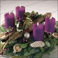 Servietten 33x33 cm - Advent Wreath